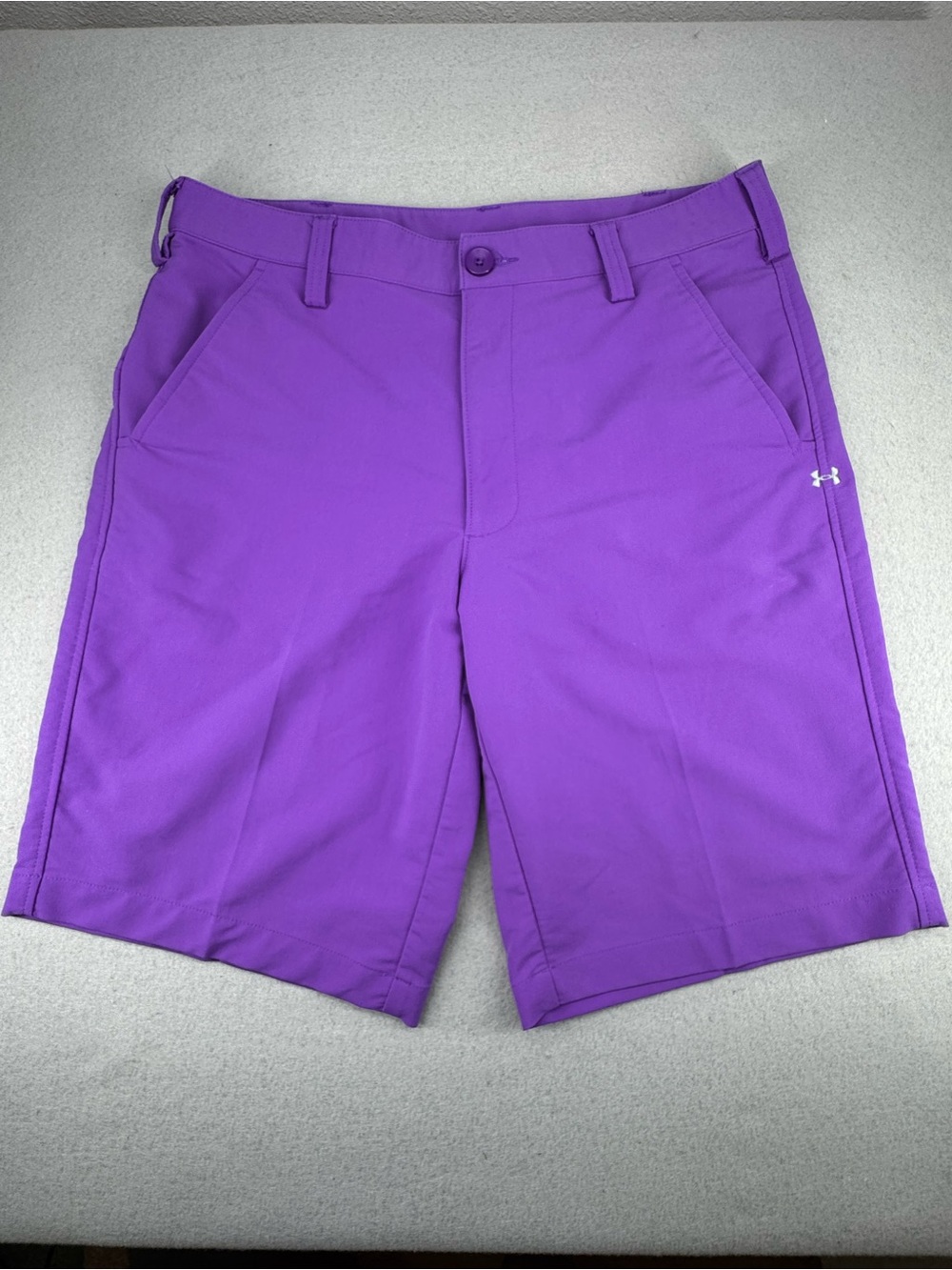 Under Armour Men’s Purple Performance Athletic Golf Shorts 32  Flat Front